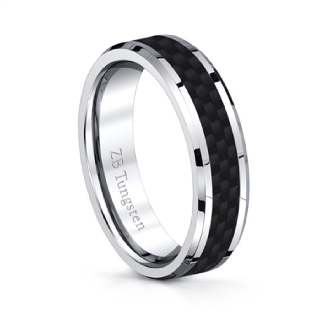 ZB Jewelers Men’s “Praise” Black and Silver Ring | Size 11
